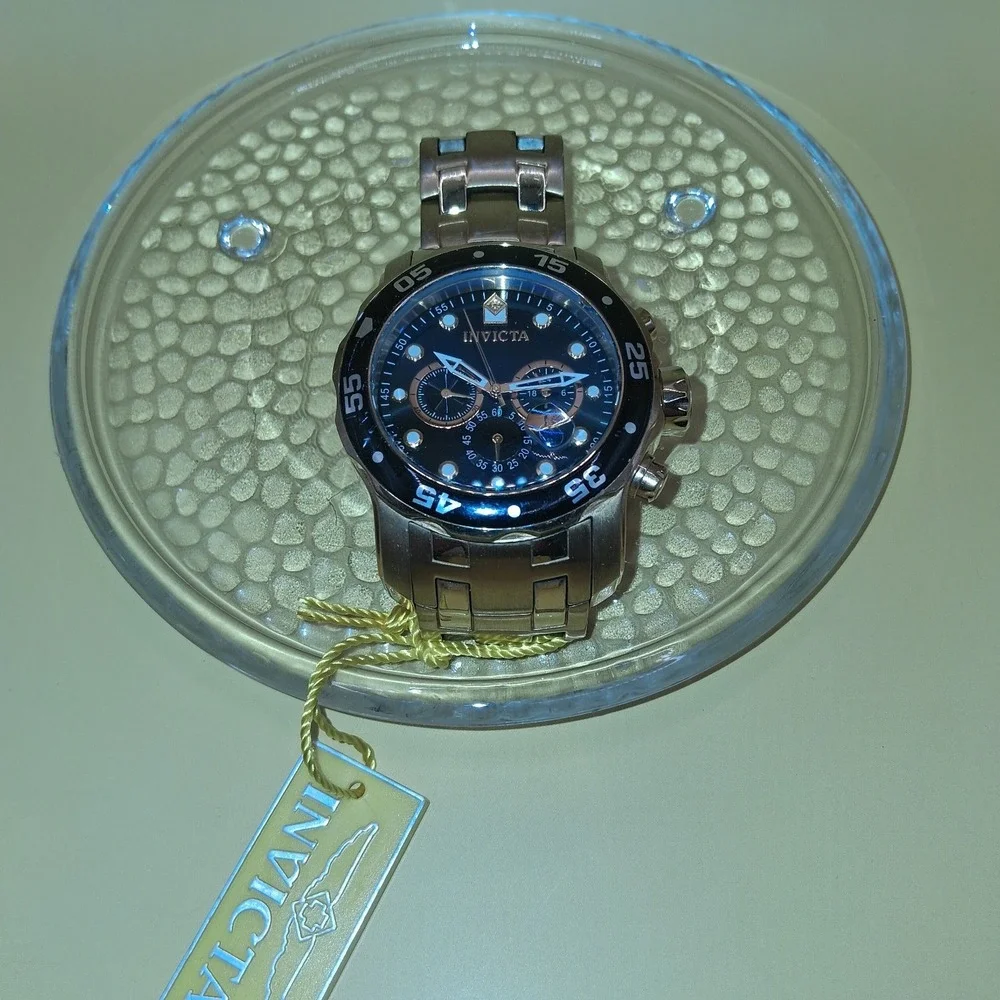 Invicta Pro Diver Men's Quartz Chronograph Date Black Dial Gold 48mm 200m